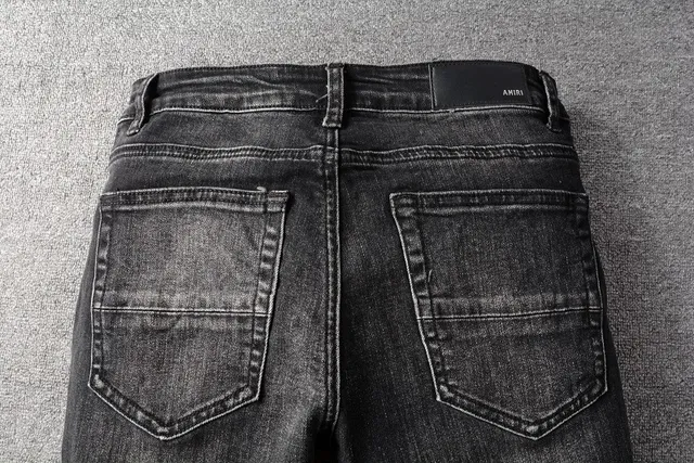 Amiri Vaqueros Destruidos Slim-Fit Negros Lavados Distressed 11