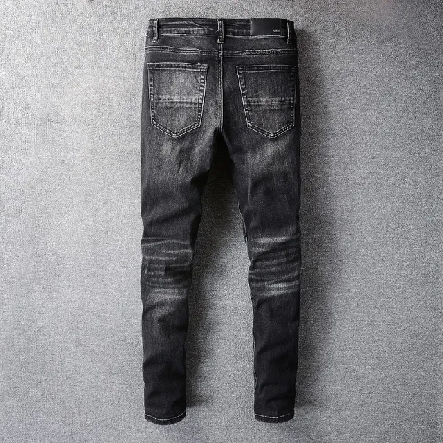 Amiri Vaqueros Destruidos Slim-Fit Negros Lavados Distressed 13