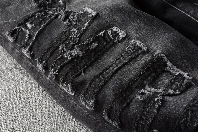 Amiri Vaqueros Destruidos Slim-Fit Negros Lavados Distressed 16