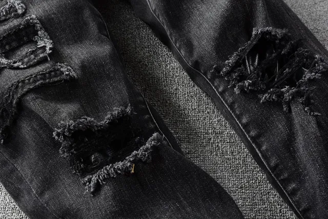 Amiri Vaqueros Destruidos Slim-Fit Negros Lavados Distressed 17