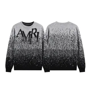 Amiri Gray Black Knit Gradient Fade Sweater