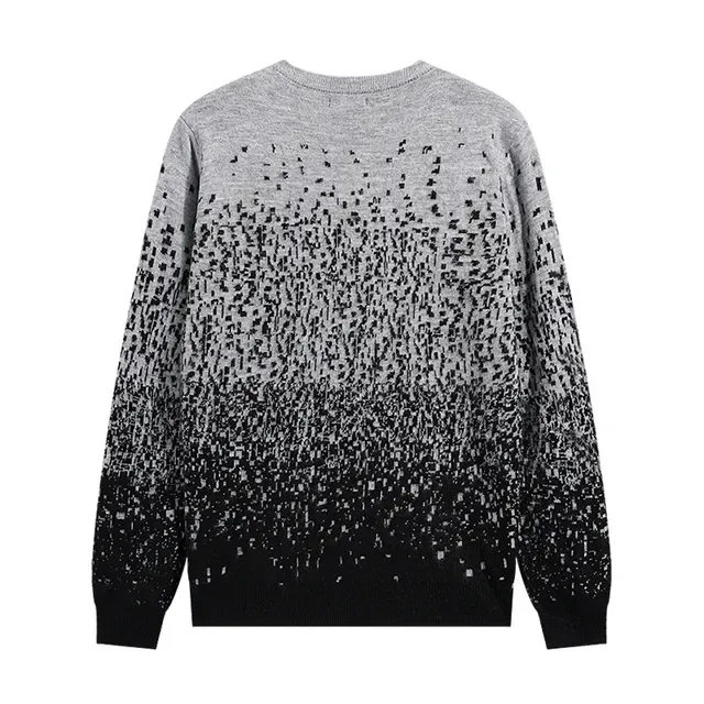 Amiri Suéter Gris Negro de Punto con Gradiente Fade 3