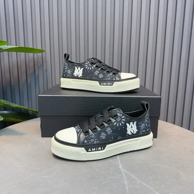 Amiri MA Court Bandana-Print Platform Lifestyle Sneakers 3