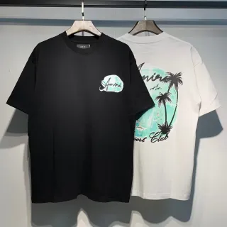 Amiri Resort Club Graphic Print Black and White T-Shirt