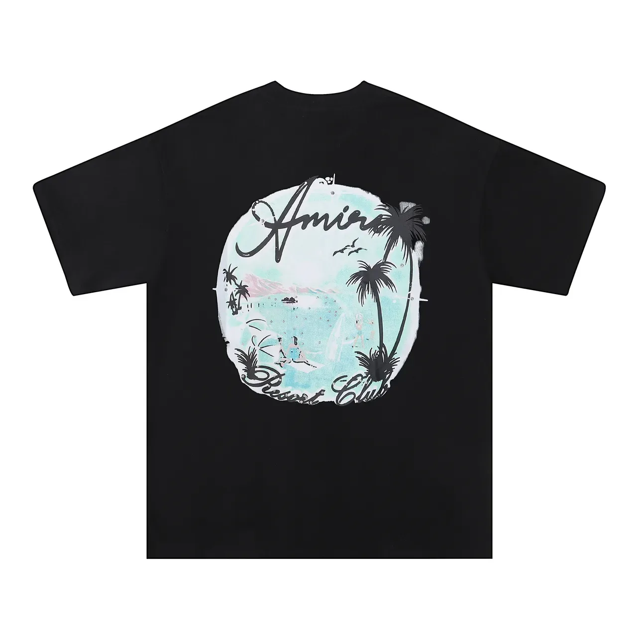 T-shirt Amiri Resort Club imprimé graphique noir et blanc 2