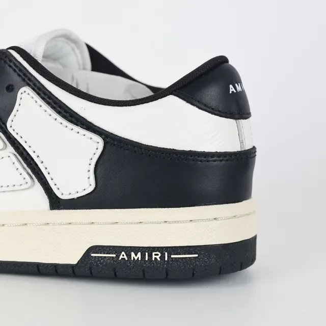 Amiri Skel Top Zapatillas Lifestyle de Cuero Negro y Blanco 4