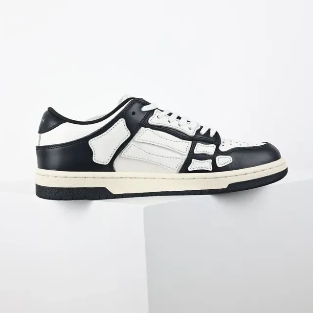 Amiri Skel Top Zapatillas Lifestyle de Cuero Negro y Blanco 7