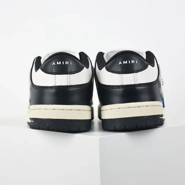 Amiri Skel Top Zapatillas Lifestyle de Cuero Negro y Blanco 8