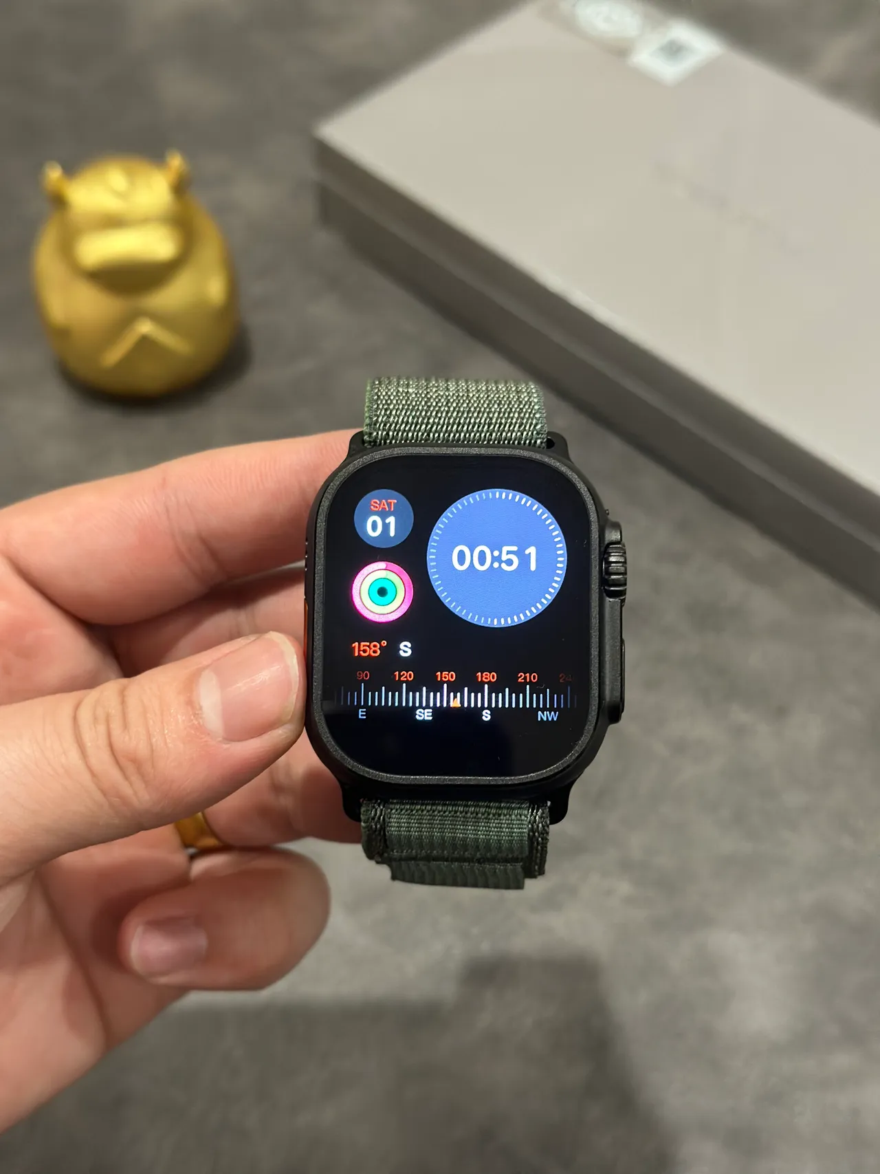 Apple 黑色军绿色 防摔保护壳 橙色-Accented 数字表冠 运动手表 9