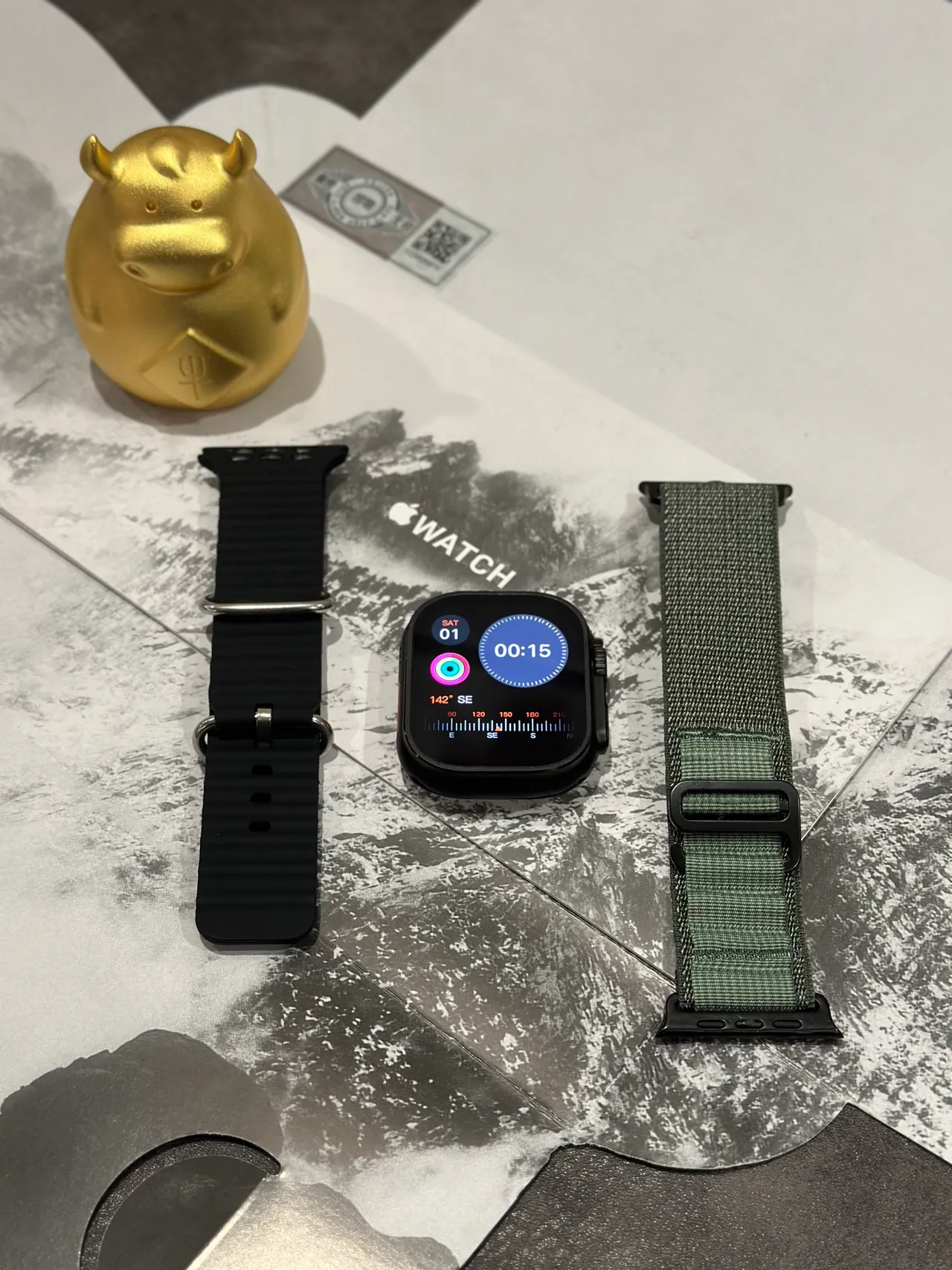 Apple 黑色军绿色 防摔保护壳 橙色-Accented 数字表冠 运动手表 10