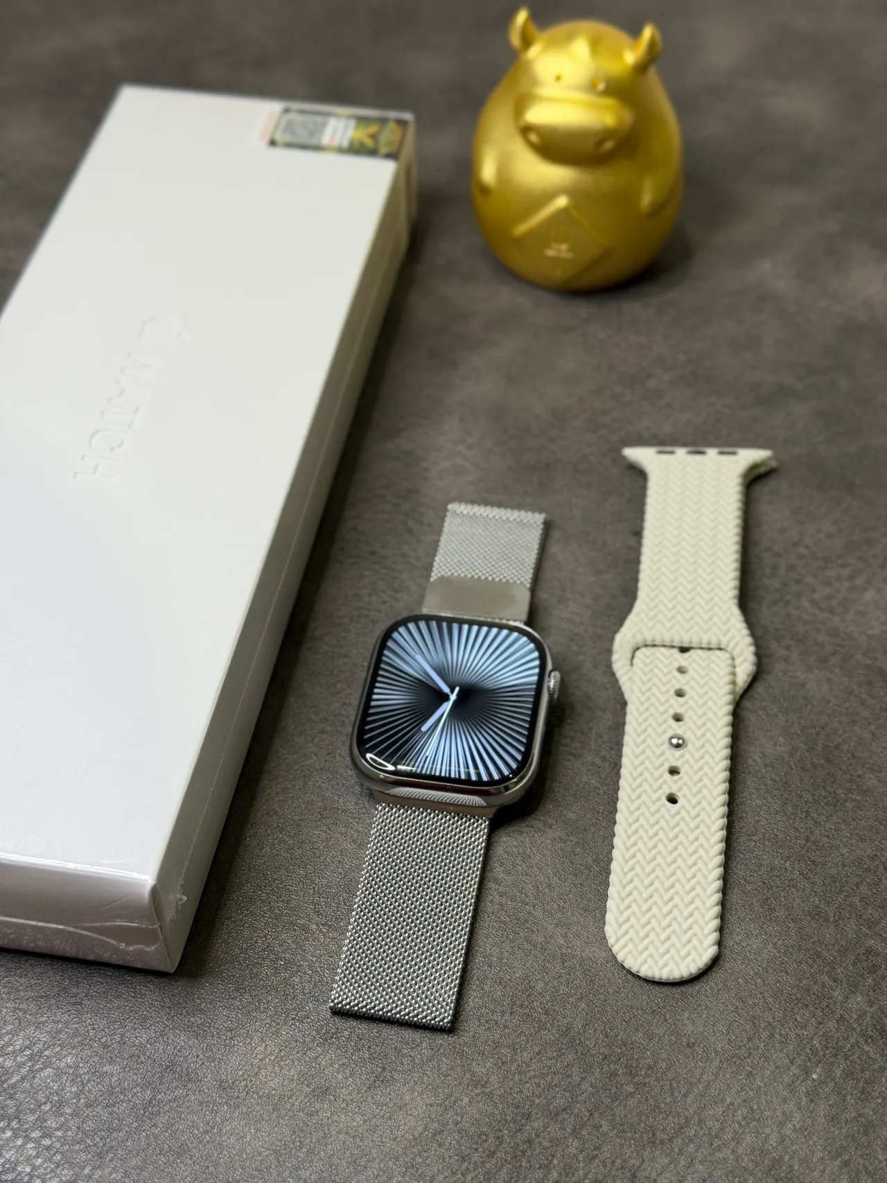 Apple Argent Noir Boîtier Carré Arrondi Acier Inoxidable Montre Sport 3