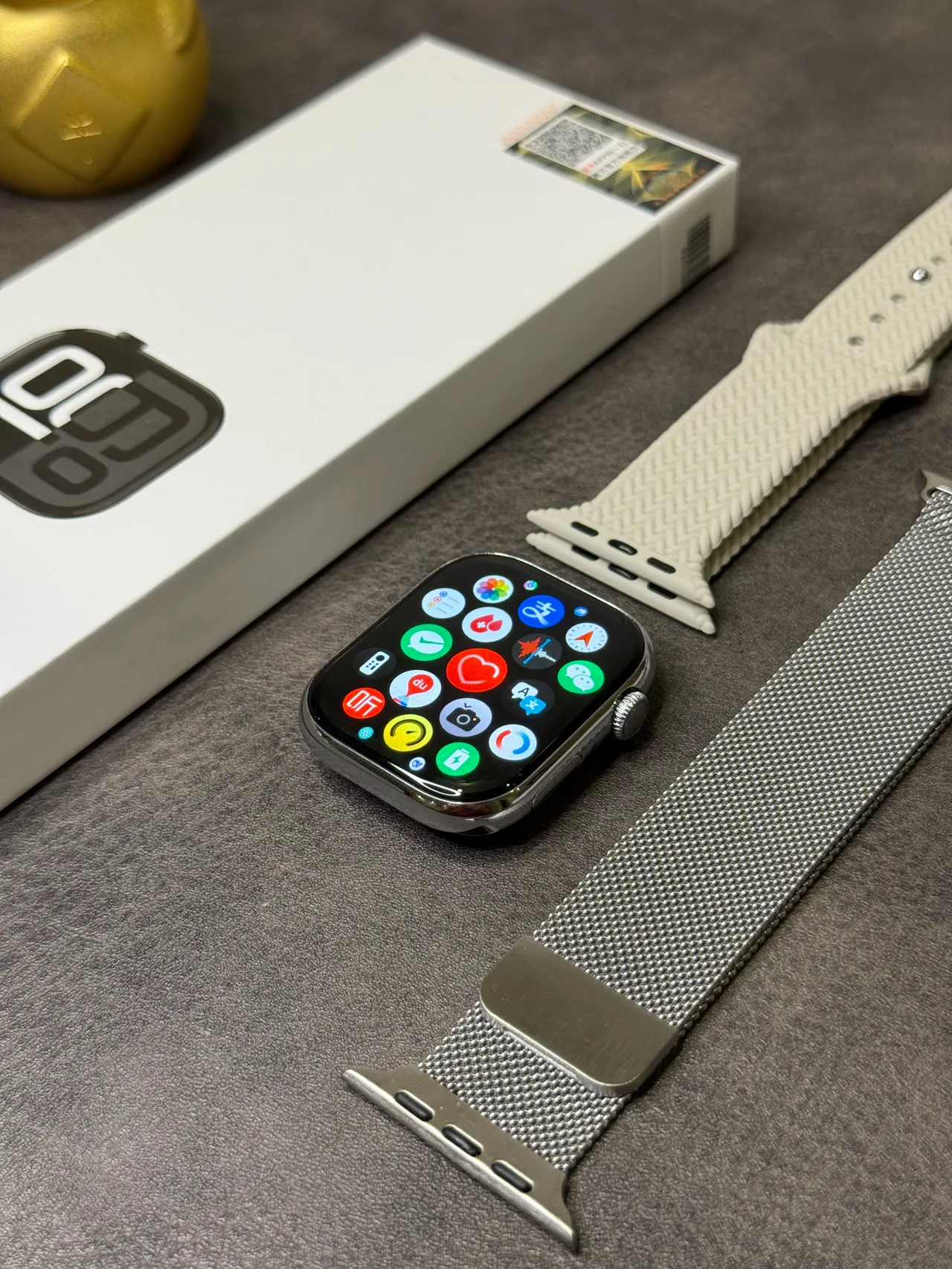 Apple Argent Noir Boîtier Carré Arrondi Acier Inoxidable Montre Sport 6