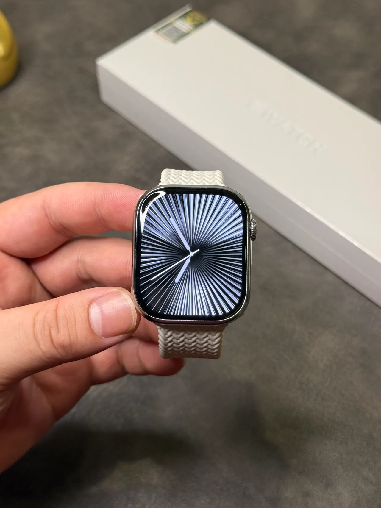 Apple Argent Noir Boîtier Carré Arrondi Acier Inoxidable Montre Sport 12
