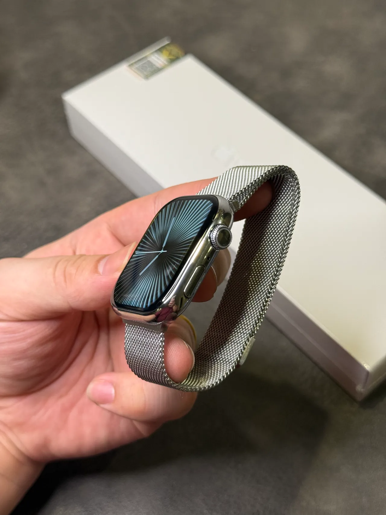 Apple Argent Noir Boîtier Carré Arrondi Acier Inoxidable Montre Sport 13