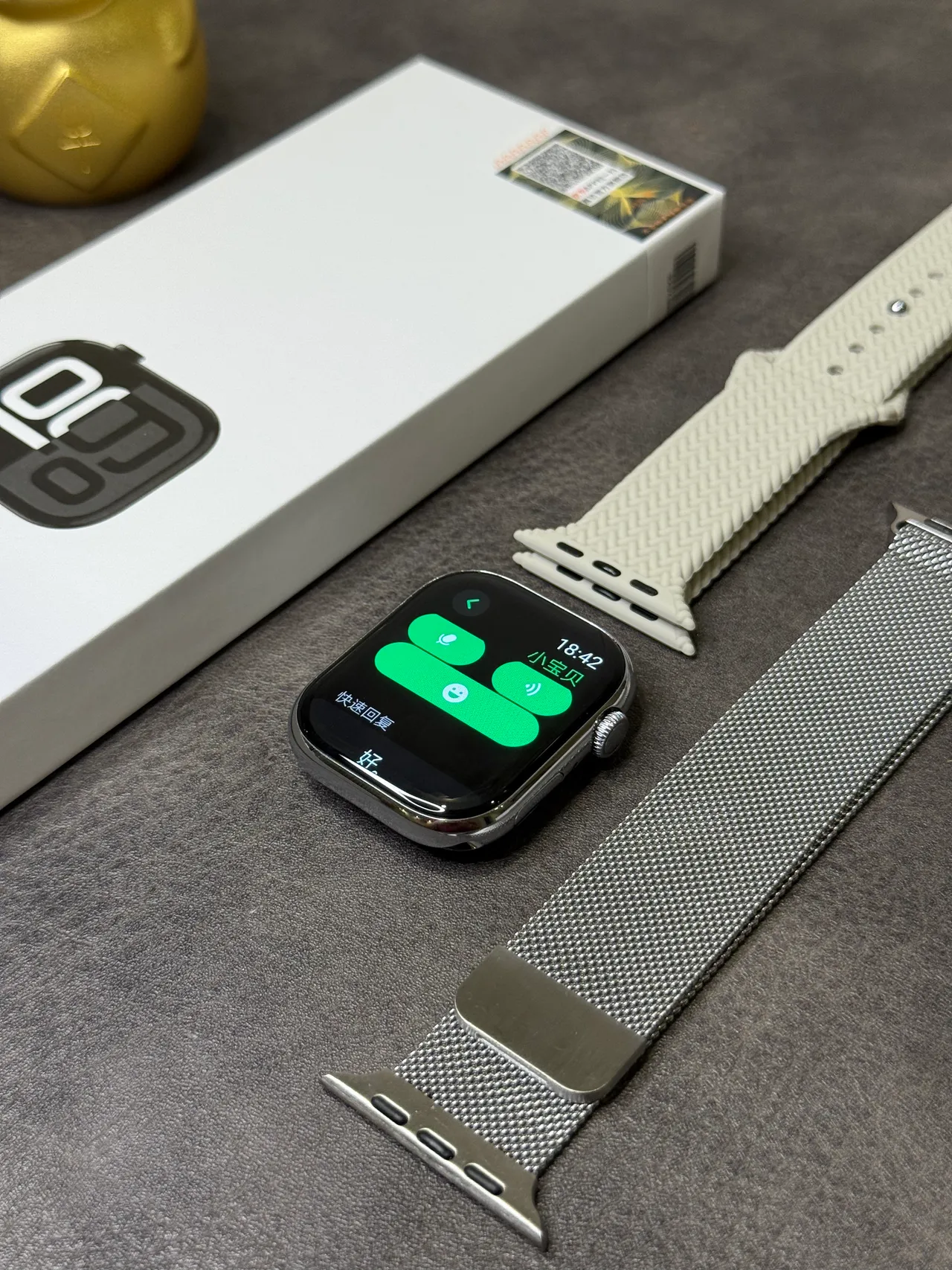 Apple Argent Noir Boîtier Carré Arrondi Acier Inoxidable Montre Sport 15
