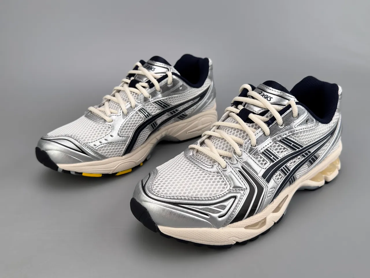 ASICS Gel-Kayano Silver and Navy Running Shoes 3
