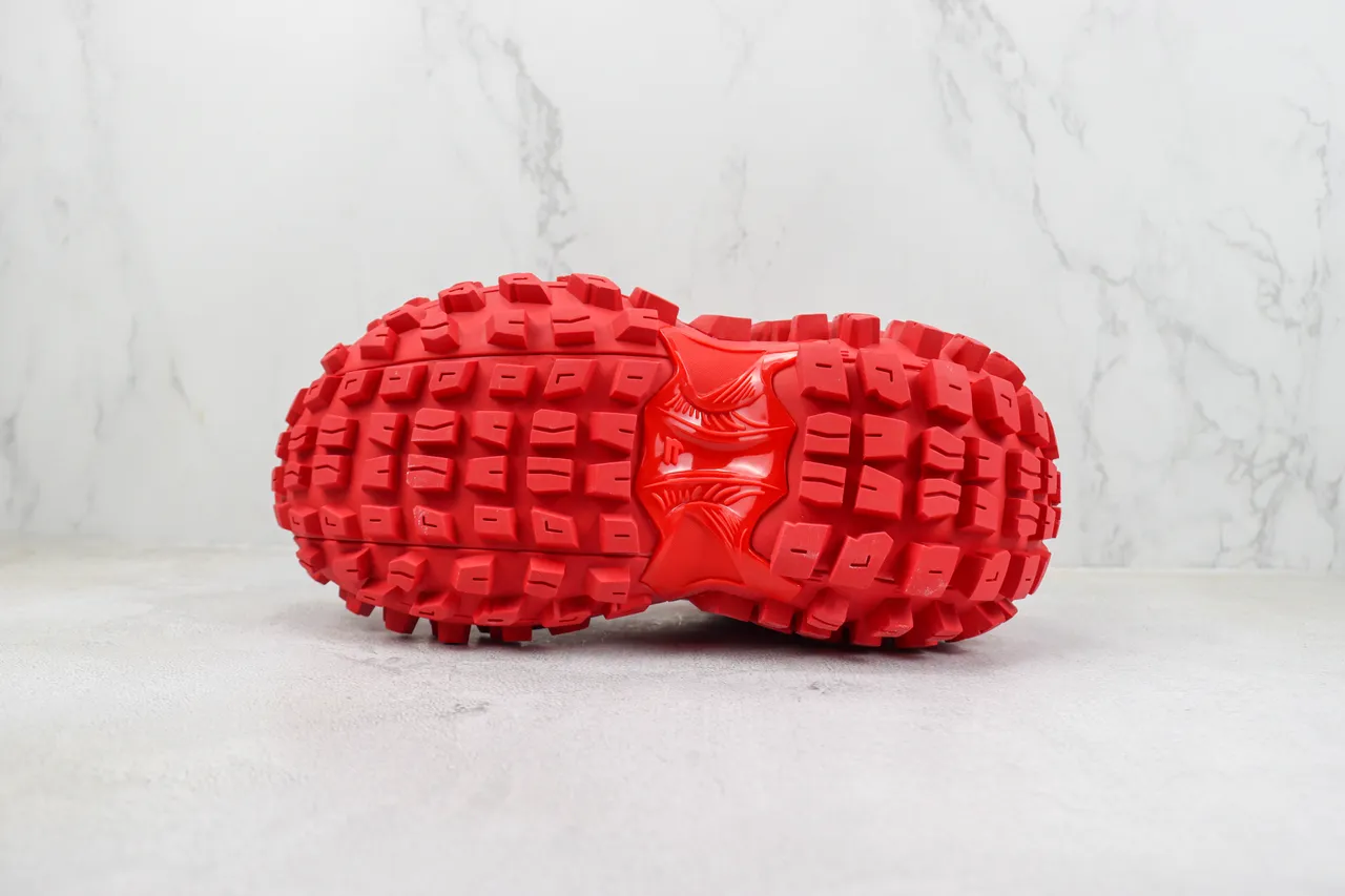 ASICS লাল কালো একরঙা আক্রমণাত্মক লাগ সোল রানিং শু 8