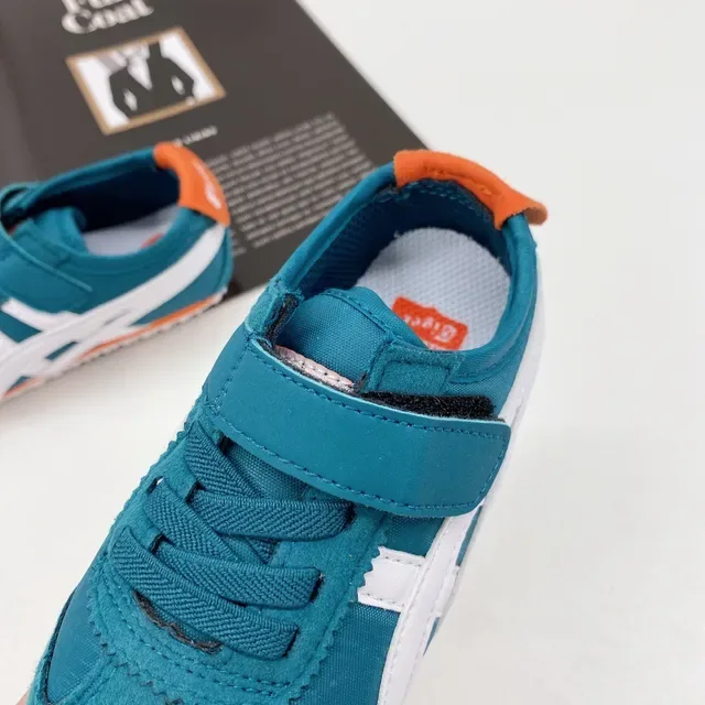 ASICS Tiger Corsair Teal White Orange Lifestyle Sneakers 4