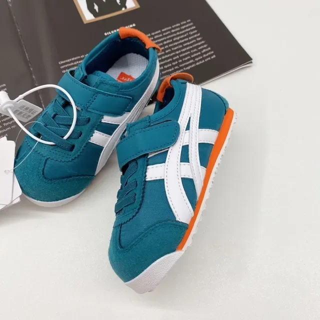 ASICS Tiger Corsair Teal White Orange Lifestyle Sneakers 5
