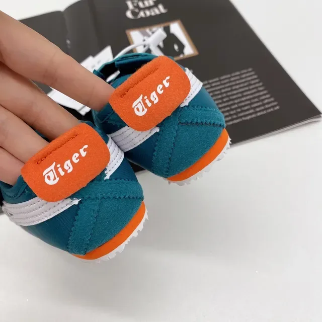 ASICS Tiger Corsair Teal White Orange Lifestyle Sneakers 6