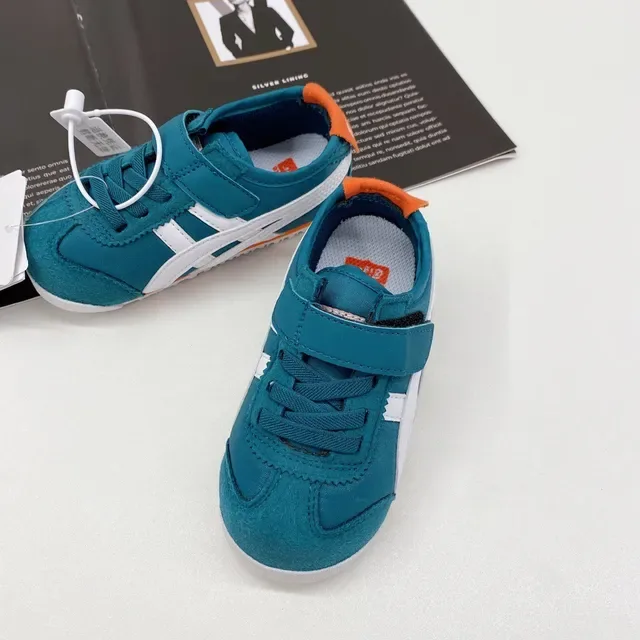 ASICS Tiger Corsair Teal White Orange Lifestyle Sneakers 7