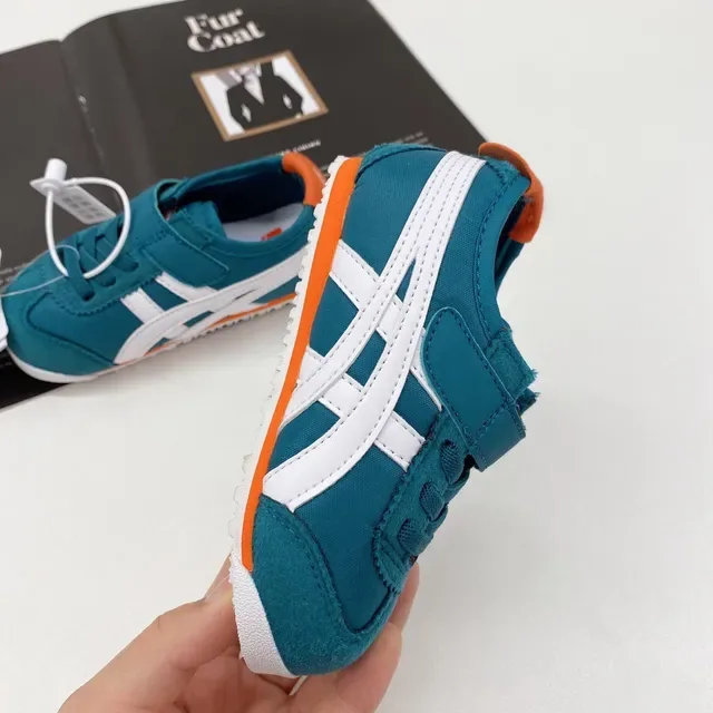 ASICS Tiger Corsair Teal White Orange Lifestyle Sneakers 8