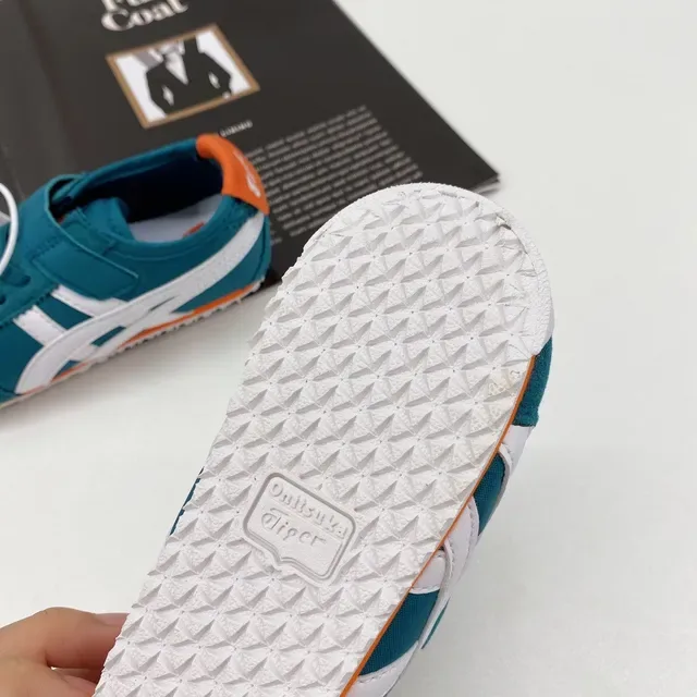 ASICS Tiger Corsair Teal White Orange Lifestyle Sneakers 9