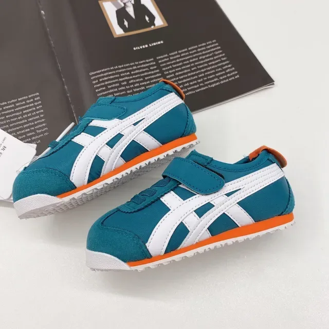 ASICS Tiger Corsair Teal White Orange Lifestyle Sneakers 23
