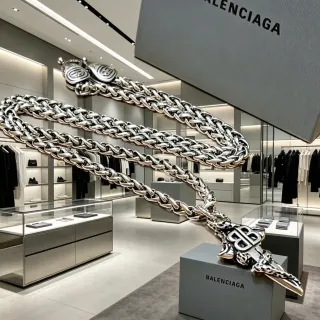 Collar Balenciaga BB Chain Oversized Plata Cadena Curb-Link