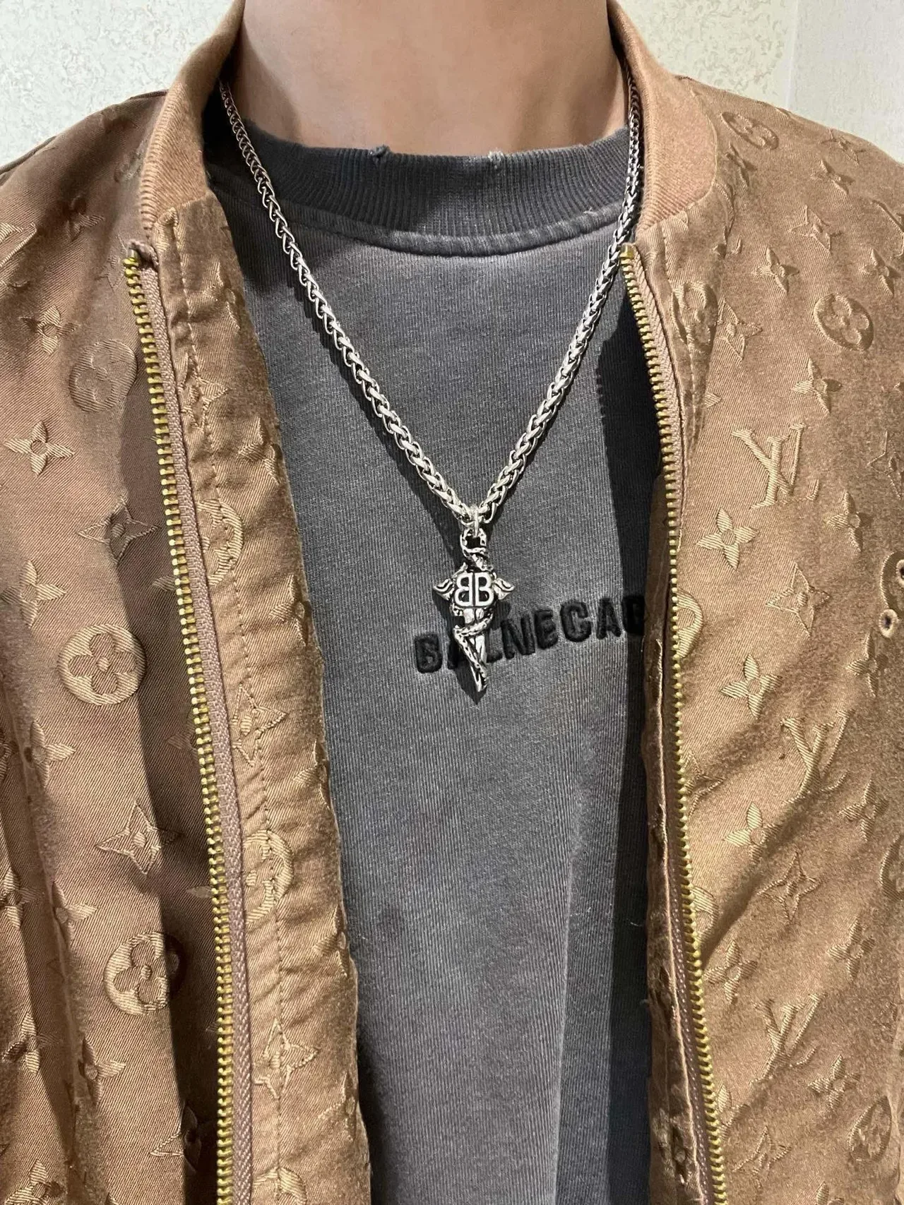Colar Balenciaga BB Chain Oversized Prata Corrente Curb-Link 8