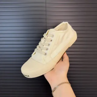 Balenciaga Lona Bege Superior Silhueta Baixa Estilo de Vida Sneakers