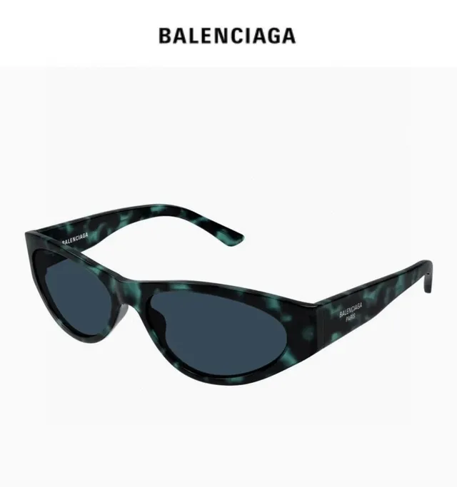 Balenciaga Black Elongated Oval Sunglasses 3