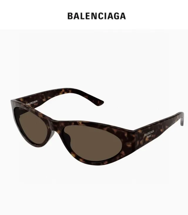 Balenciaga Black Elongated Oval Sunglasses 5