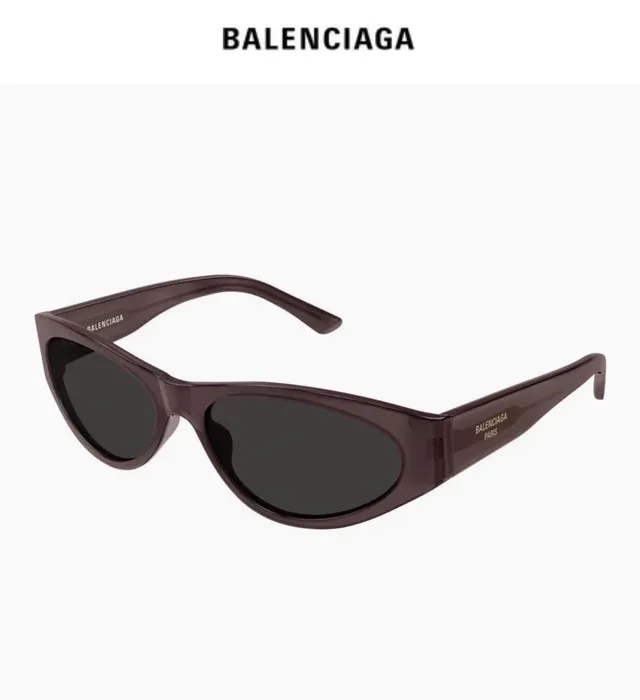 Balenciaga Black Elongated Oval Sunglasses 7