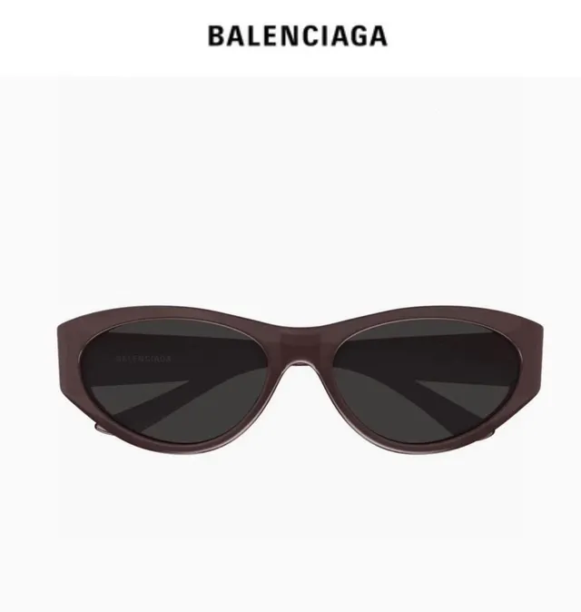 Balenciaga Black Elongated Oval Sunglasses 8