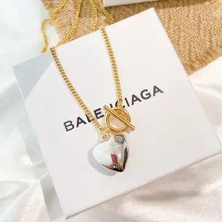 巴伦西亚加 心形吊坠项链 金银 曲链 切换扣