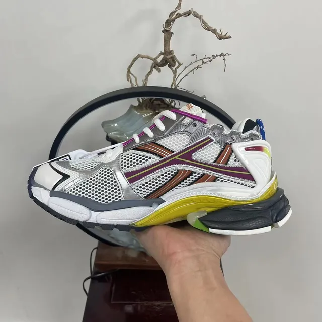 Balenciaga Runner Multicolor Layered Overlay Chunky Sneakers 8