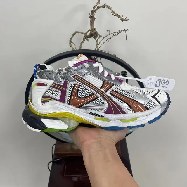 Balenciaga Runner Multicolor Layered Overlay Chunky Sneakers 10