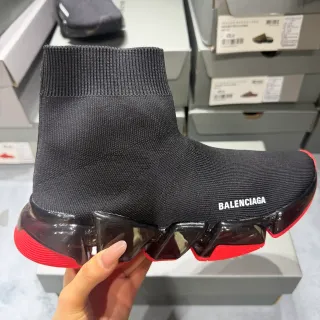 Balenciaga Speed Trainer Black and Red Lifestyle Sneakers