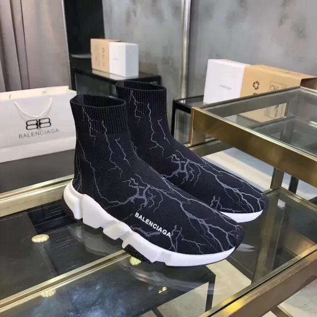 Balenciaga Speed Trainer Black Lightning Bolt Lifestyle Sneakers 3