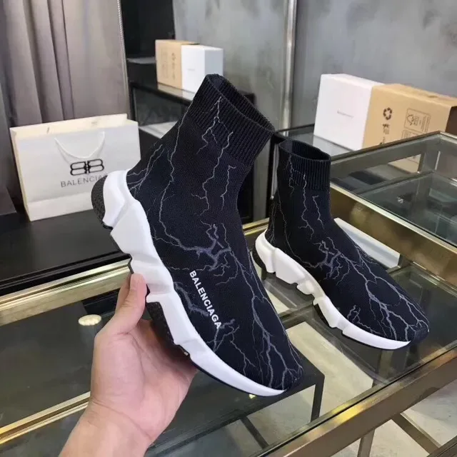 Balenciaga Speed Trainer Black Lightning Bolt Lifestyle Sneakers 4