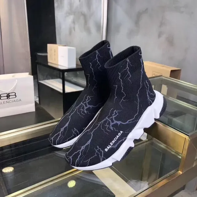 Balenciaga Speed Trainer Black Lightning Bolt Lifestyle Sneakers 5