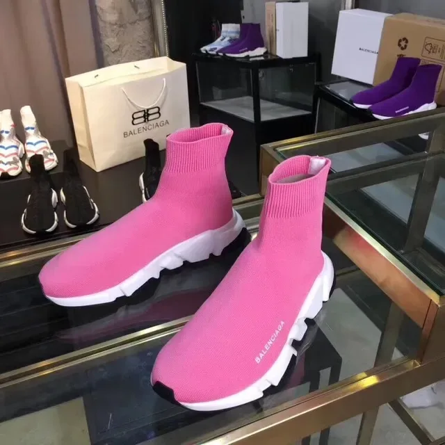 Balenciaga Speed Trainer Pink Knit Lifestyle Sneakers 2