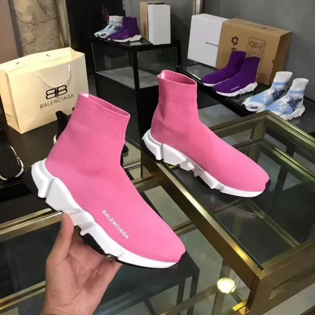 Balenciaga Speed Trainer Pink Knit Lifestyle Sneakers 4