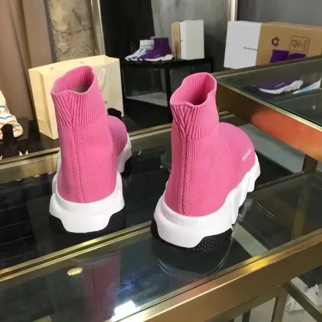 Balenciaga Speed Trainer Pink Knit Lifestyle Sneakers 5