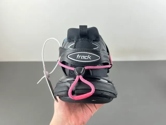 Balenciaga Track Trainer ब्लैक मल्टीकलर लेस चंकी स्नीकर 4