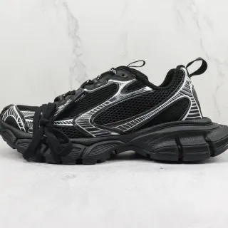 Balenciaga Track Trainer Baskets Chunky Noires Argentées