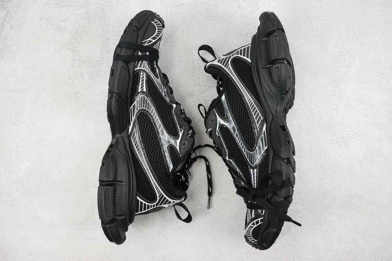 Balenciaga Track Trainer Black Silver Chunky Sneakers 2