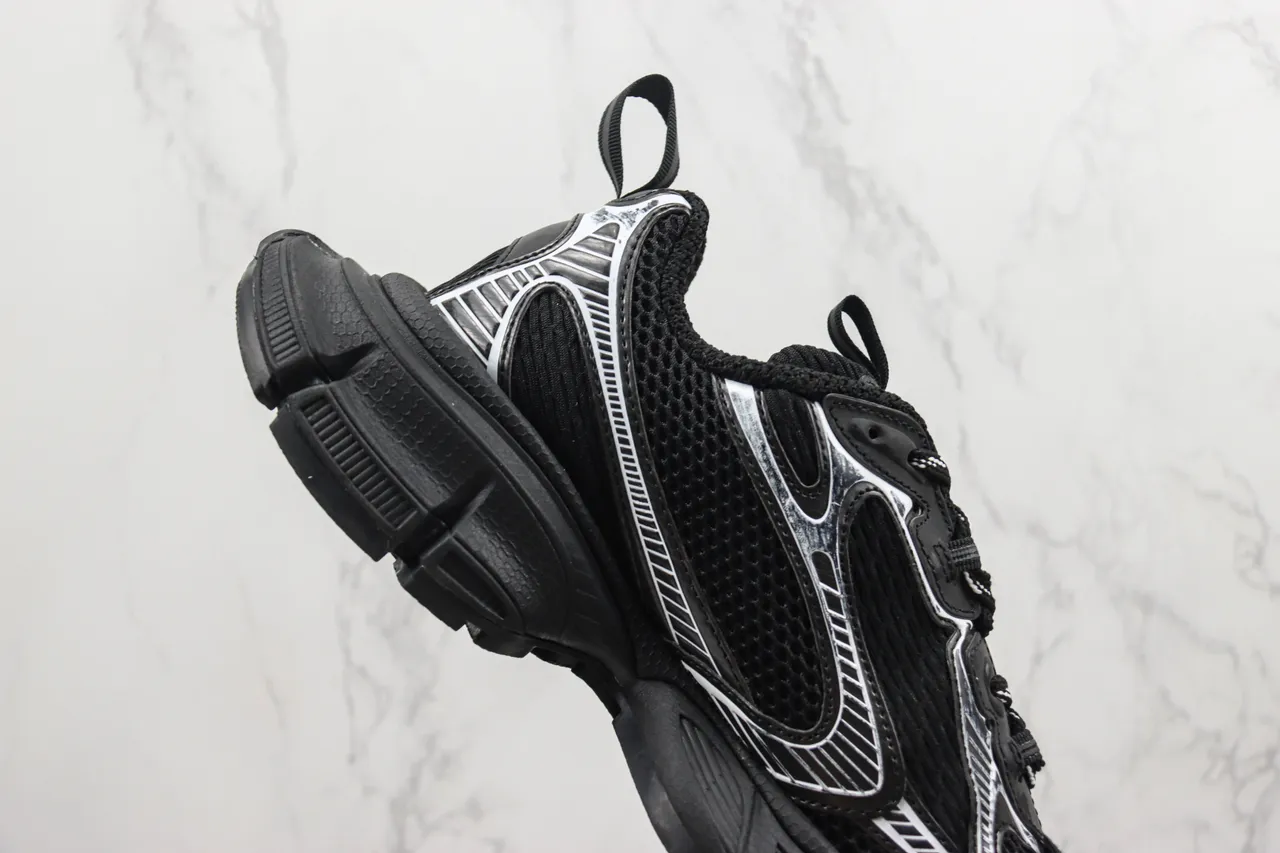 Balenciaga Track Trainer Black Silver Chunky Sneakers 5