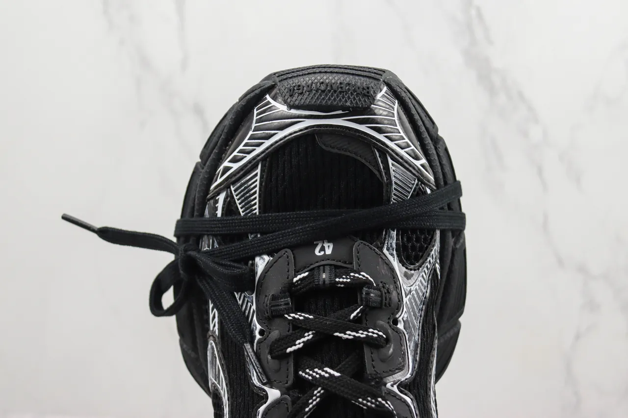 Balenciaga Track Trainer Black Silver Chunky Sneakers 6